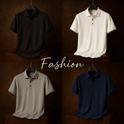 Premium Poly Matte Solid Half Sleeves Mens Polo T-Shirt (Buy 1 Get 3 Free 🔥🔥)