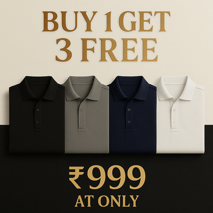 Premium Poly Matte Solid Half Sleeves Mens Polo T-Shirt (Buy 1 Get 3 Free 🔥🔥)